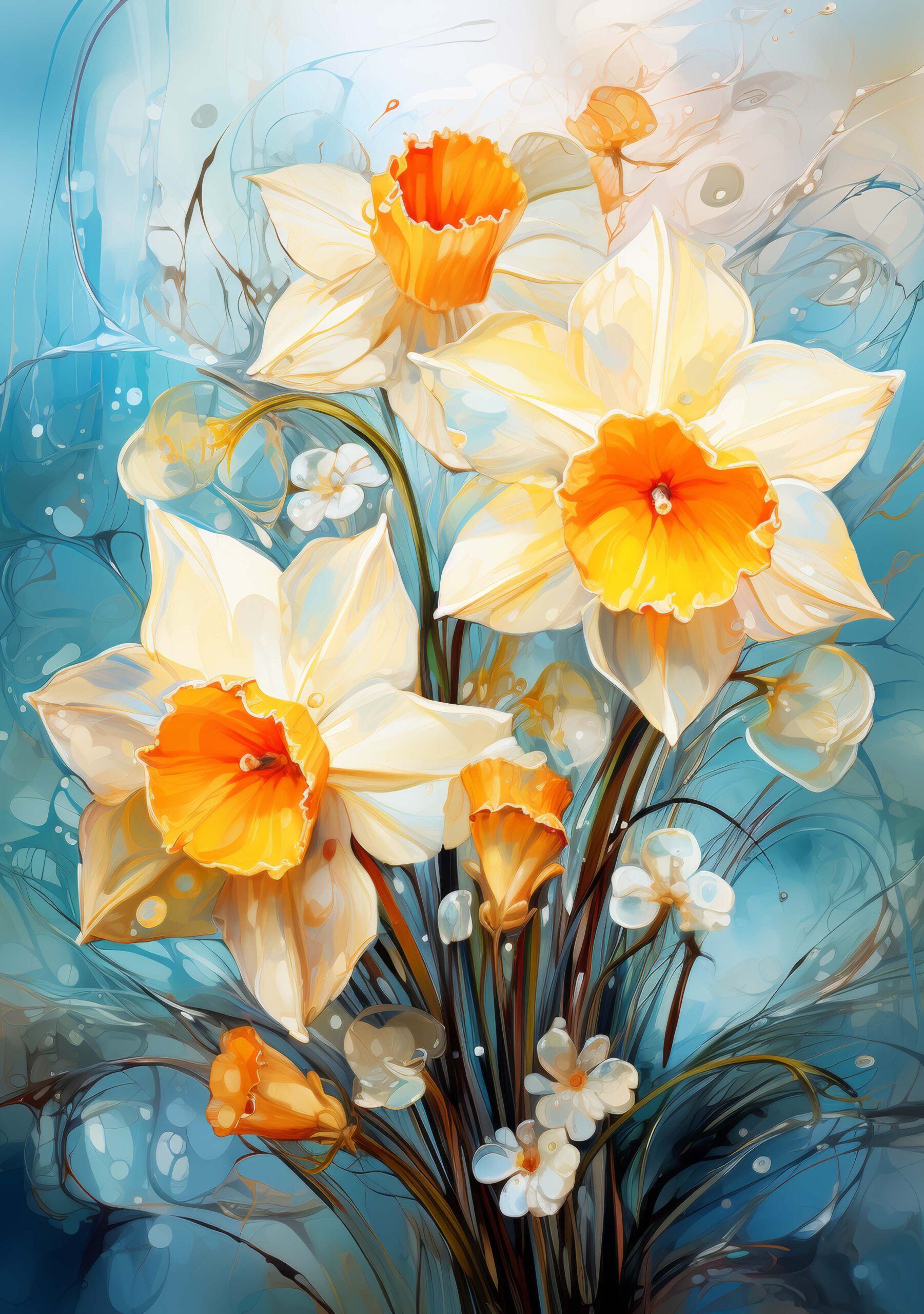 Daffodils in Blue Silence Daffodils in Blue Silence — Print of the Day Limited Edition