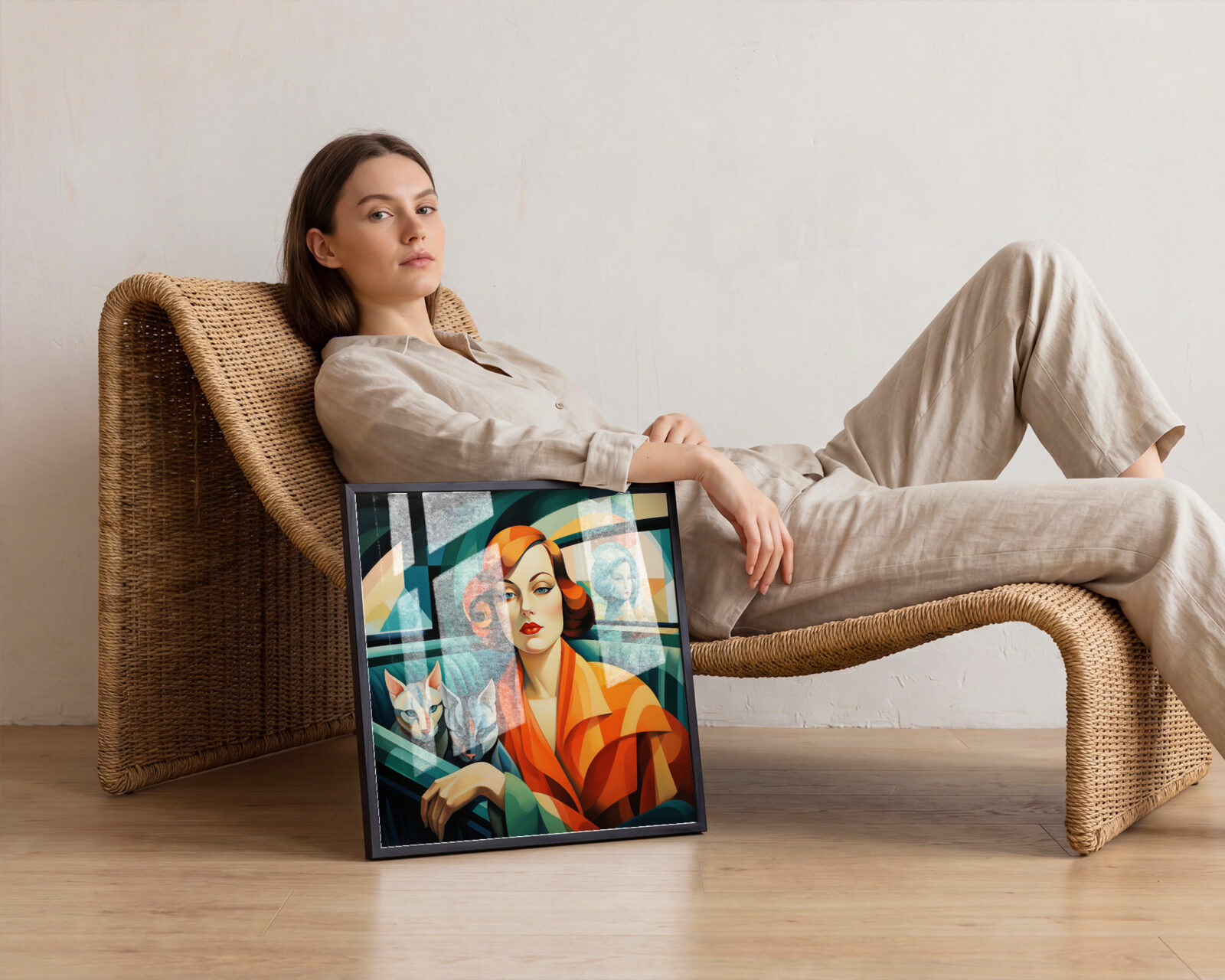 The Tangerine Muse Art Print - room mockup