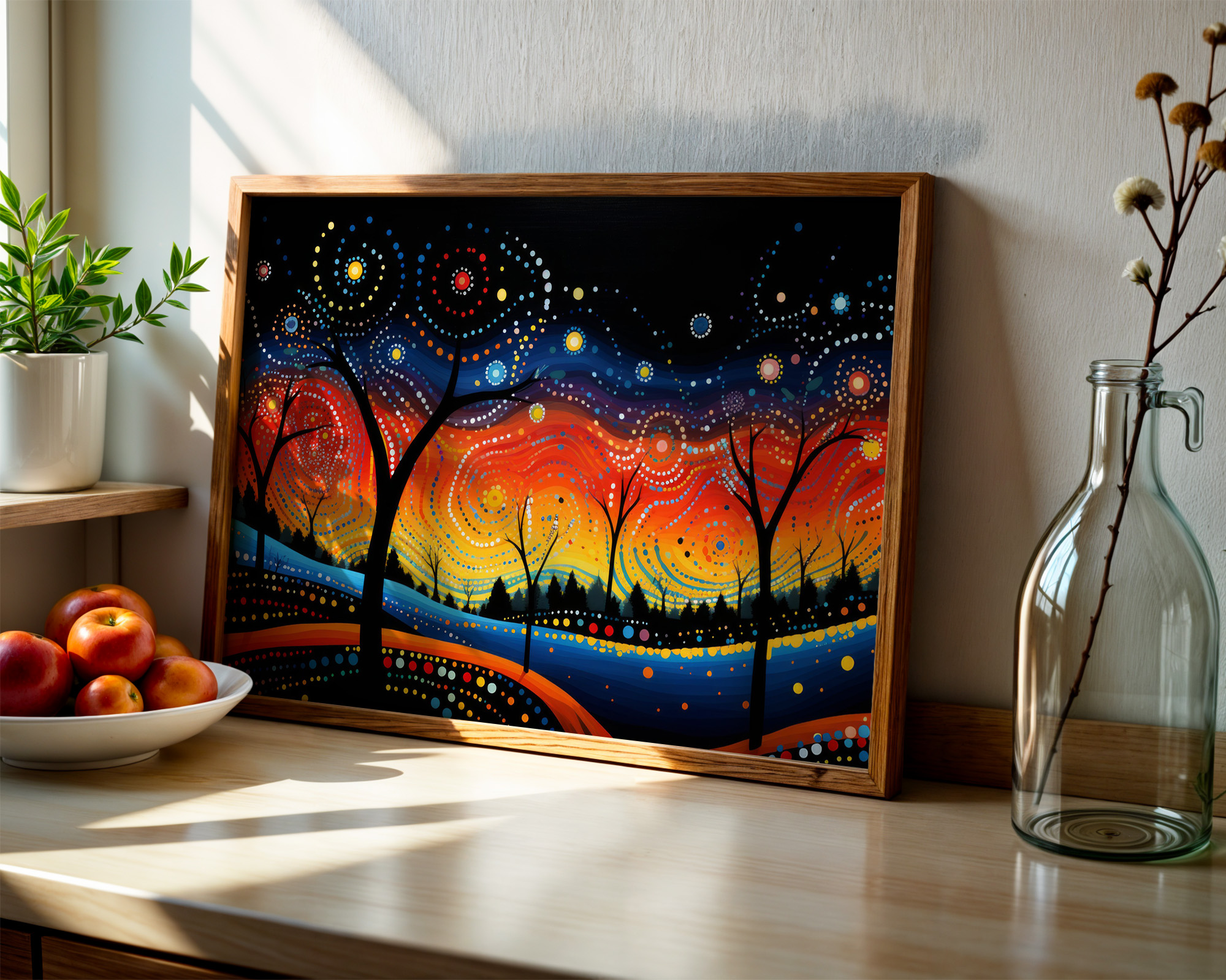 Stellar Whirlpool Grove Art Print - room mockup