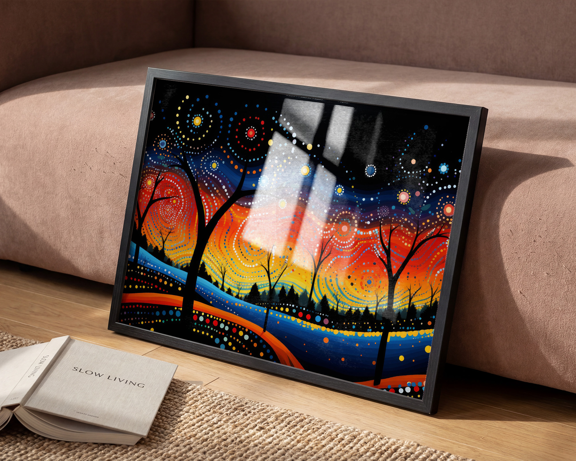 Stellar Whirlpool Grove Art Print - room mockup