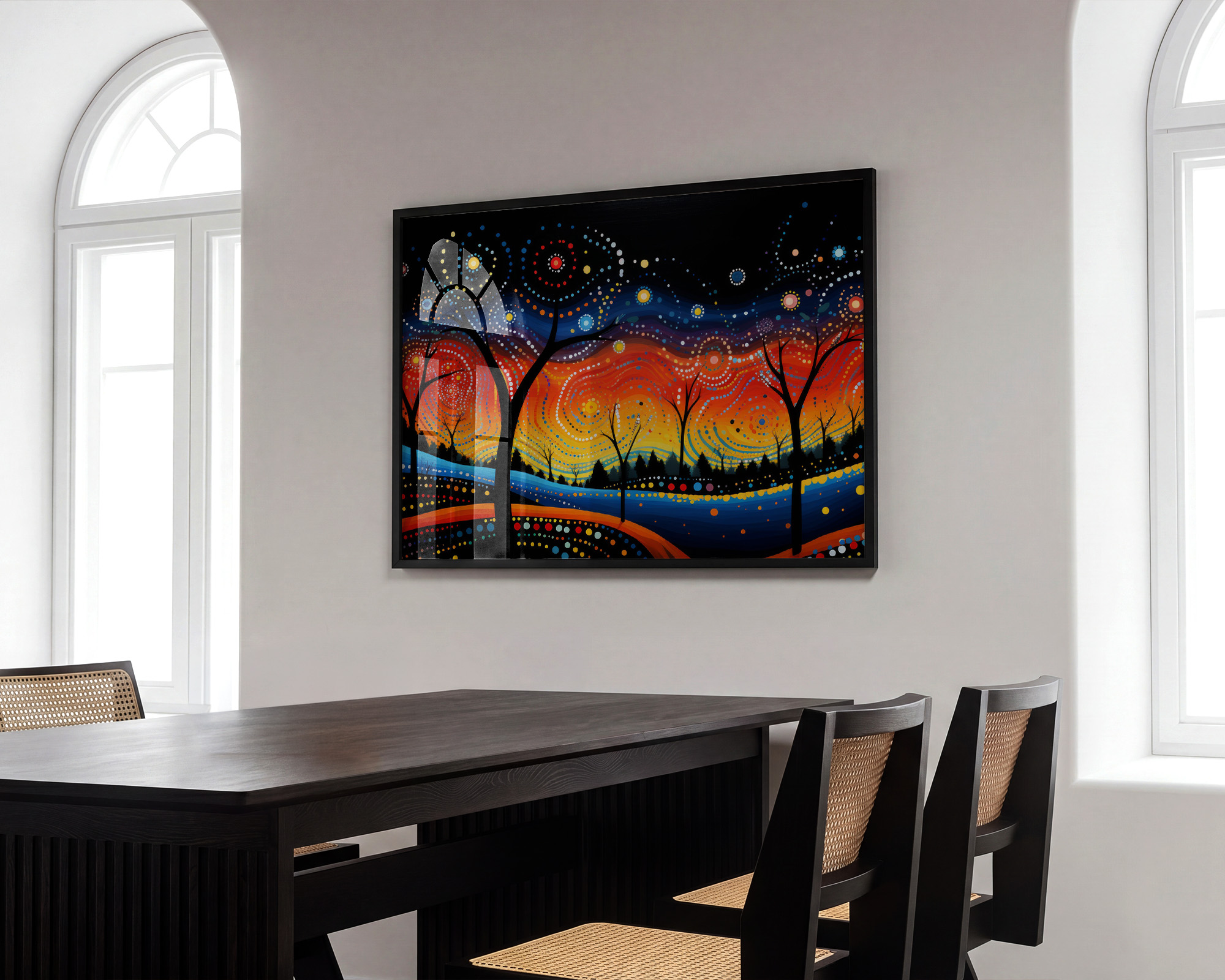 Stellar Whirlpool Grove Art Print - room mockup