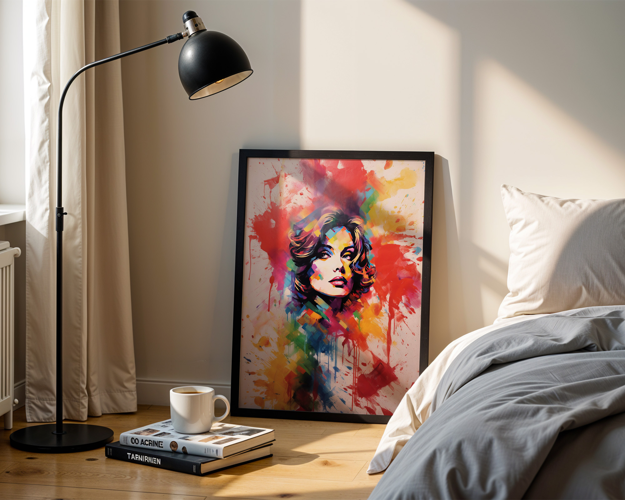 Chromatic Muse Geometric Mosaic Portrait - room mockup