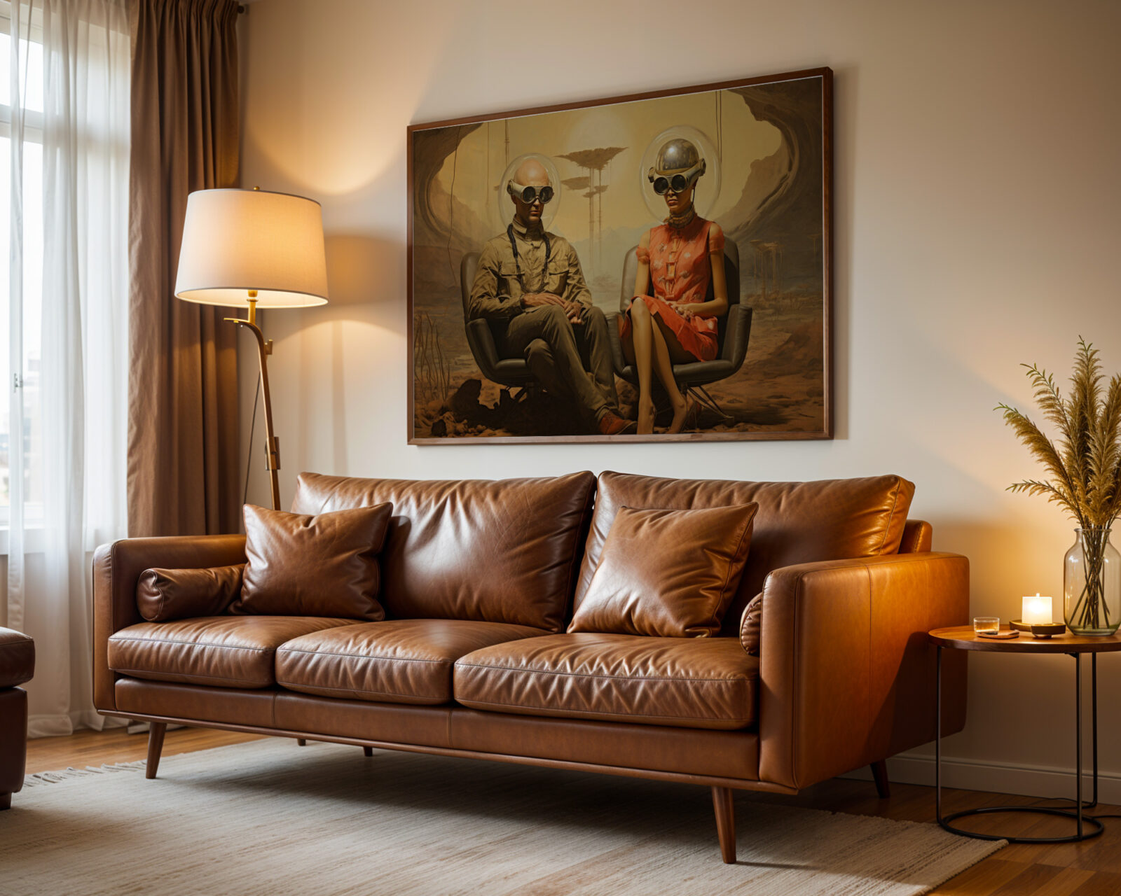 Desert Orbit Retro Futurist Art Print - room mockup