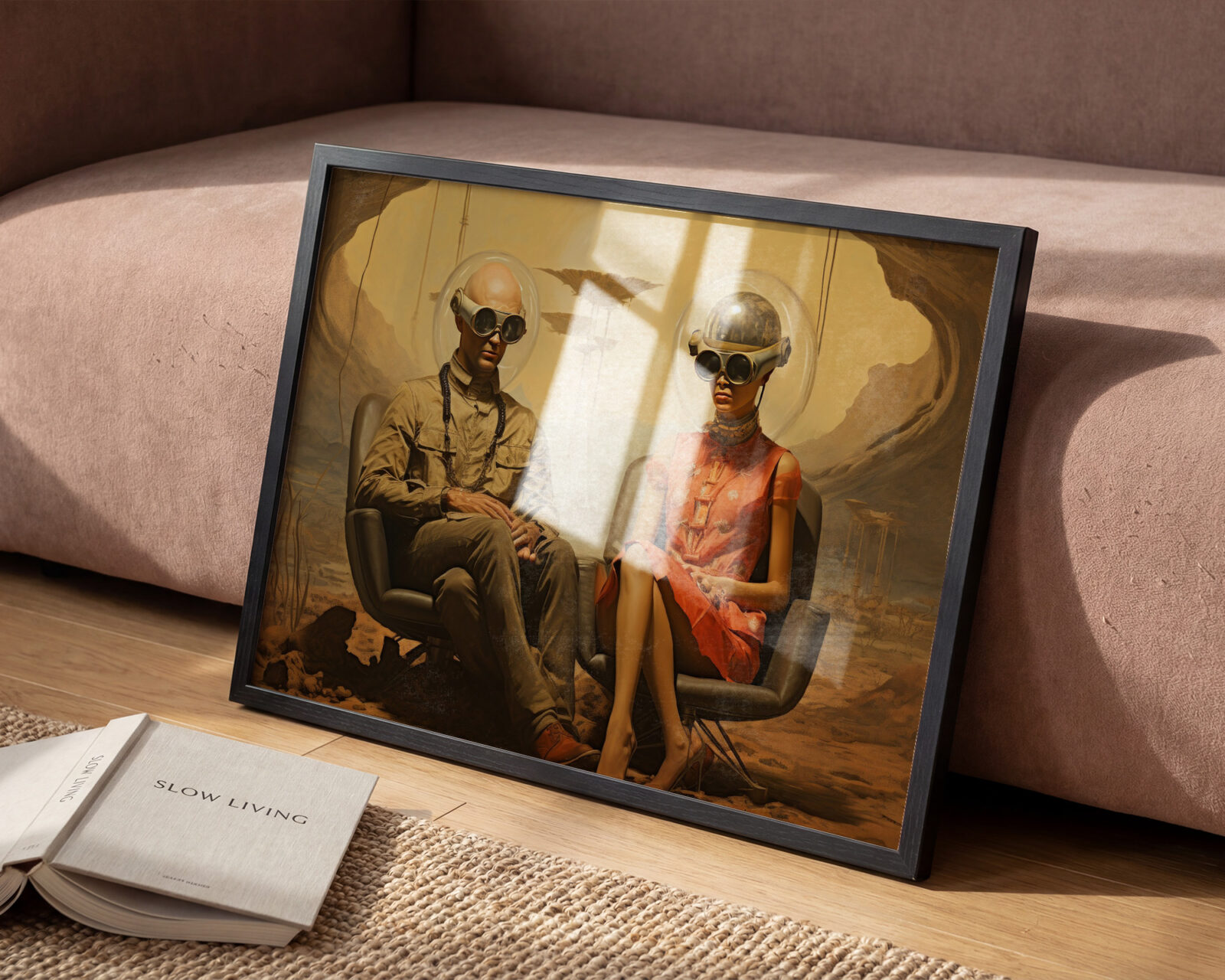 Desert Orbit Retro Futurist Art Print - room mockup