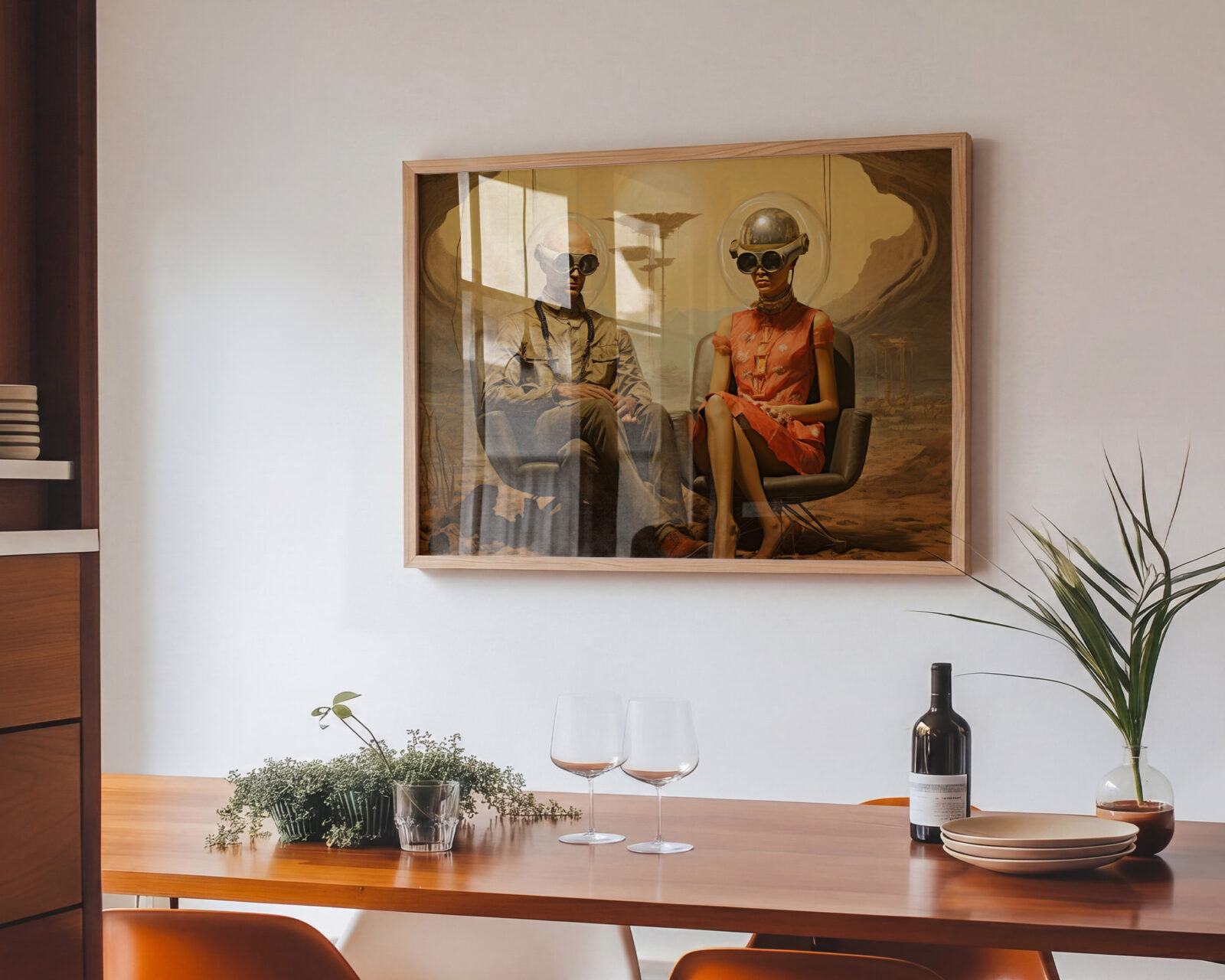 Desert Orbit Retro Futurist Art Print - room mockup