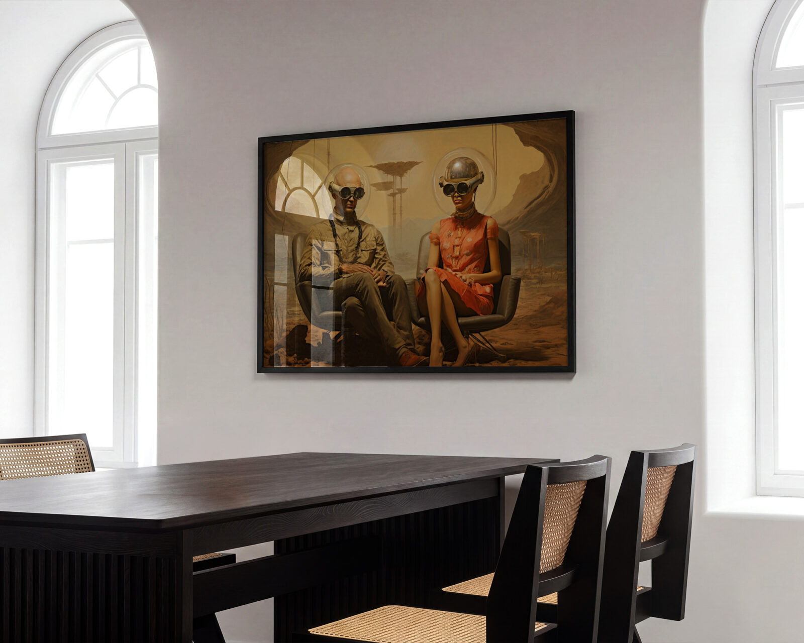 Desert Orbit Retro Futurist Art Print - room mockup