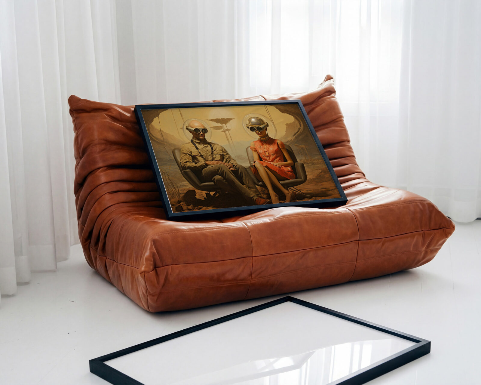 Desert Orbit Retro Futurist Art Print - room mockup