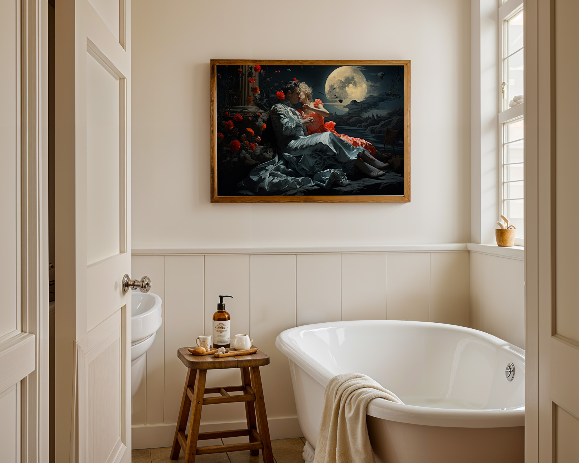 The Lovers' Nocturne Art Print - room mockup