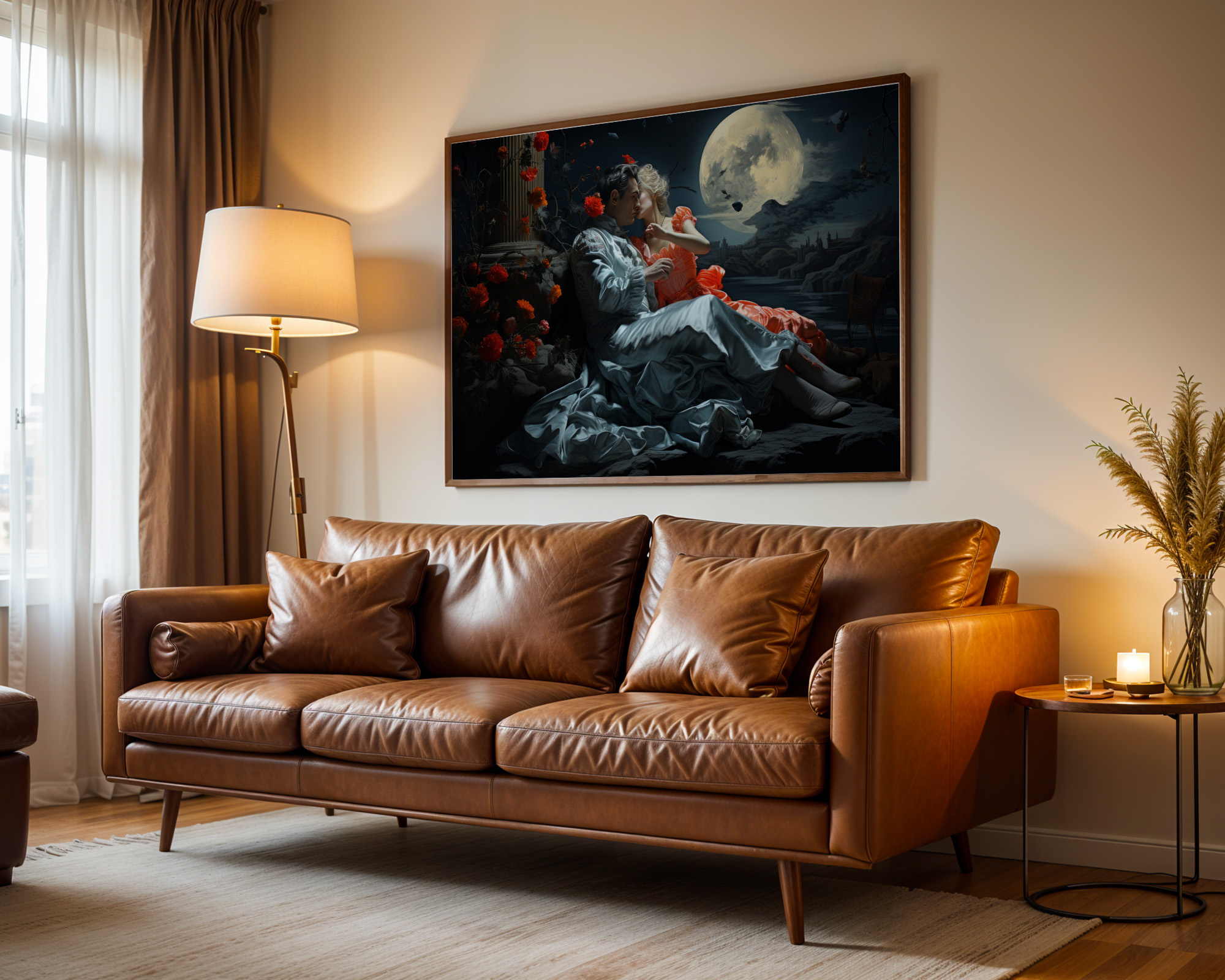 The Lovers' Nocturne Art Print - room mockup