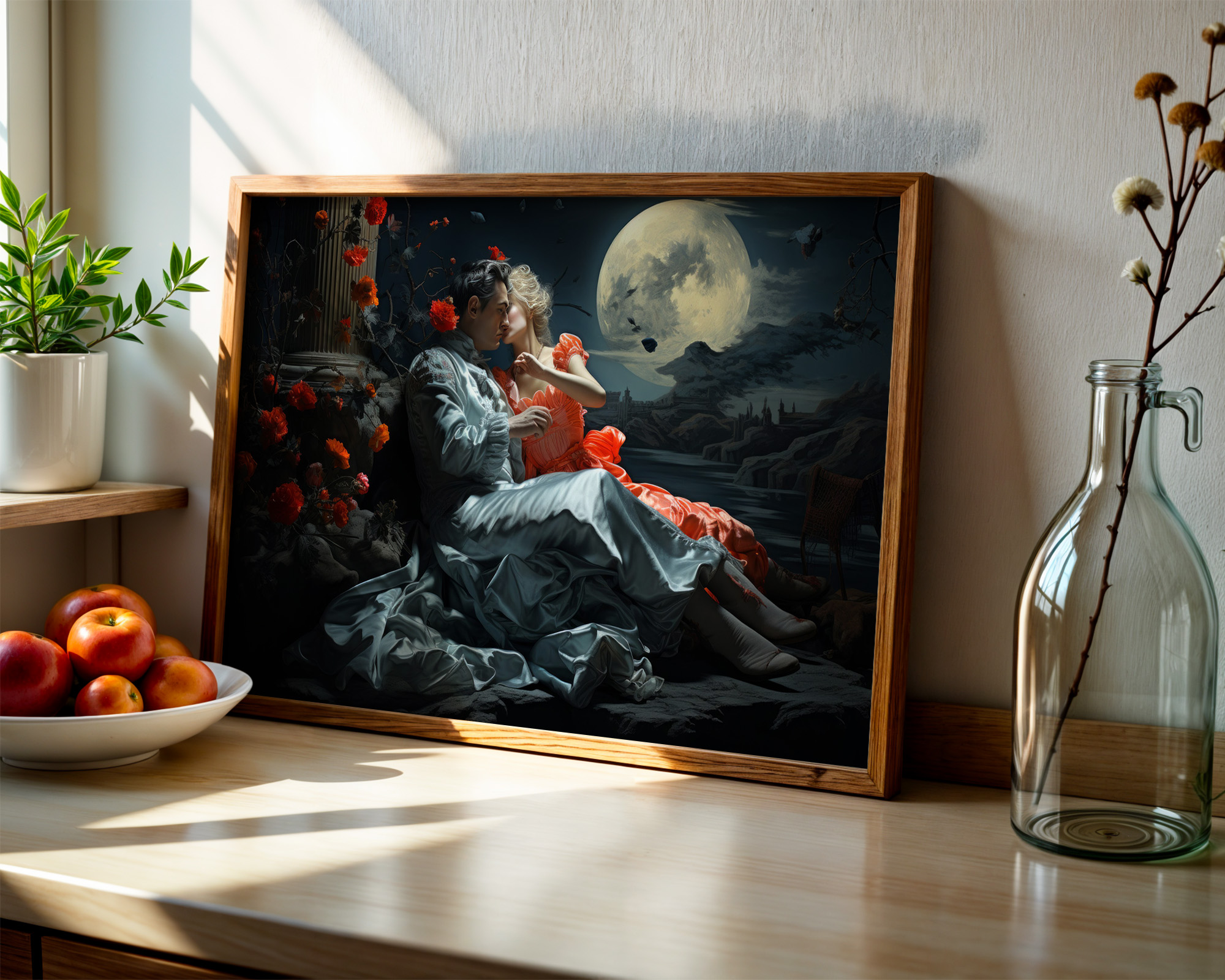 The Lovers' Nocturne Art Print - room mockup