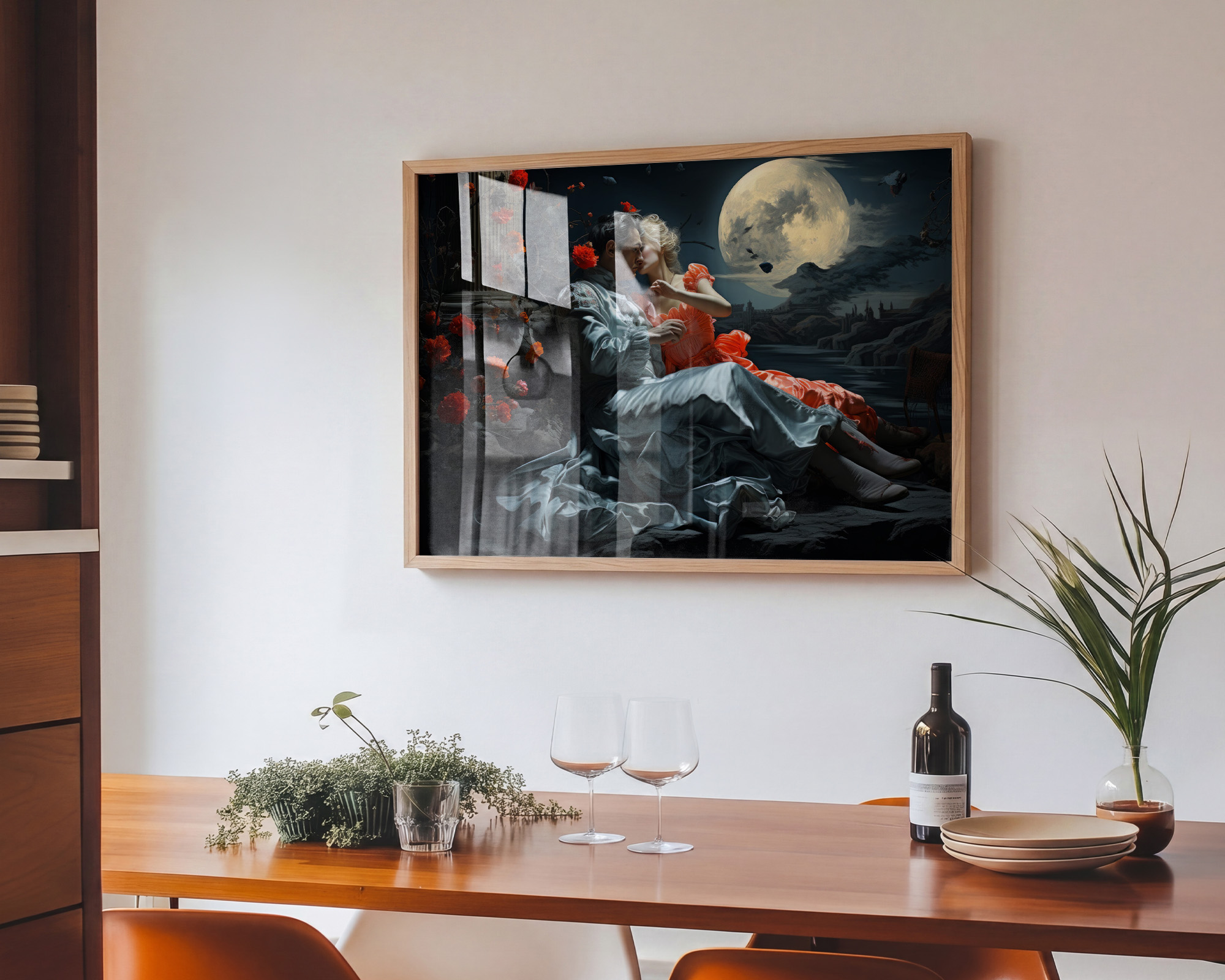 The Lovers' Nocturne Art Print - room mockup