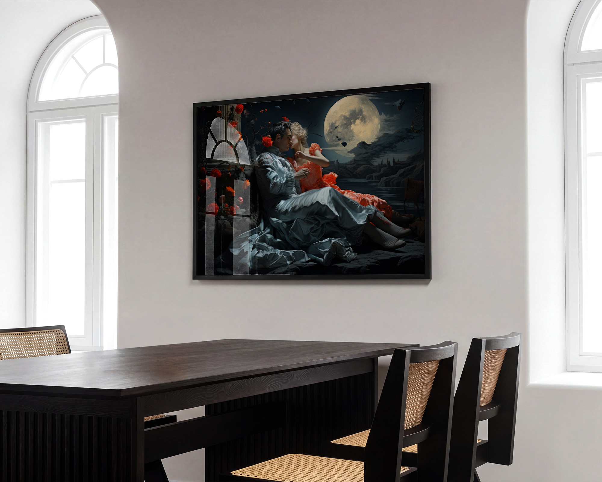 The Lovers' Nocturne Art Print - room mockup