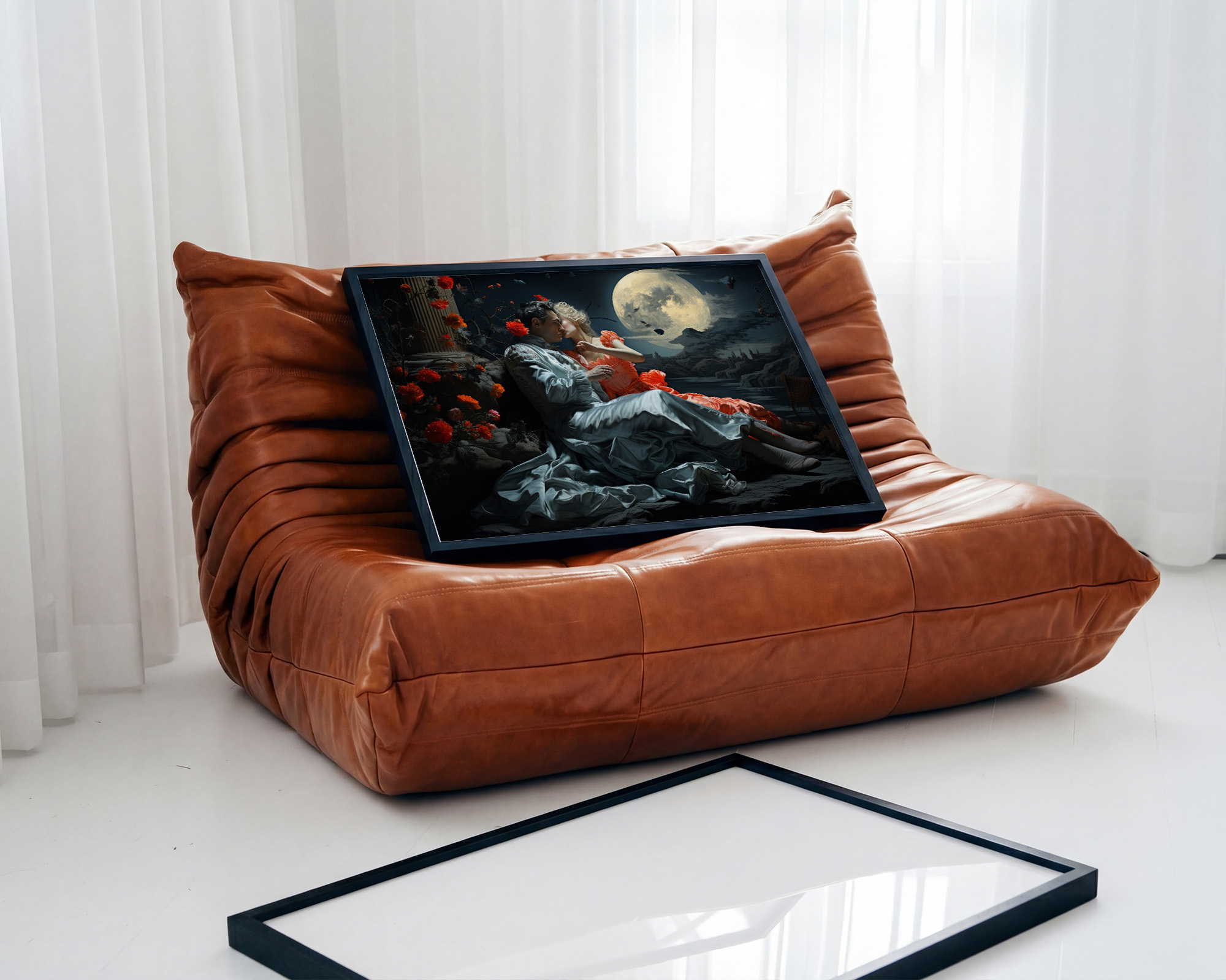 The Lovers' Nocturne Art Print - room mockup