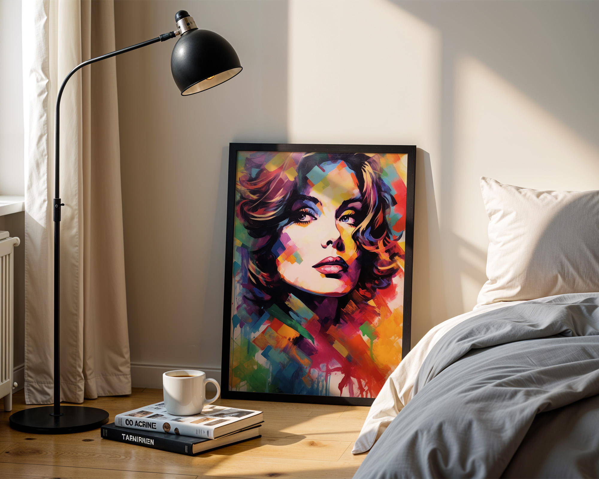 Evocative Woman Vibrant Portrait - room mockup