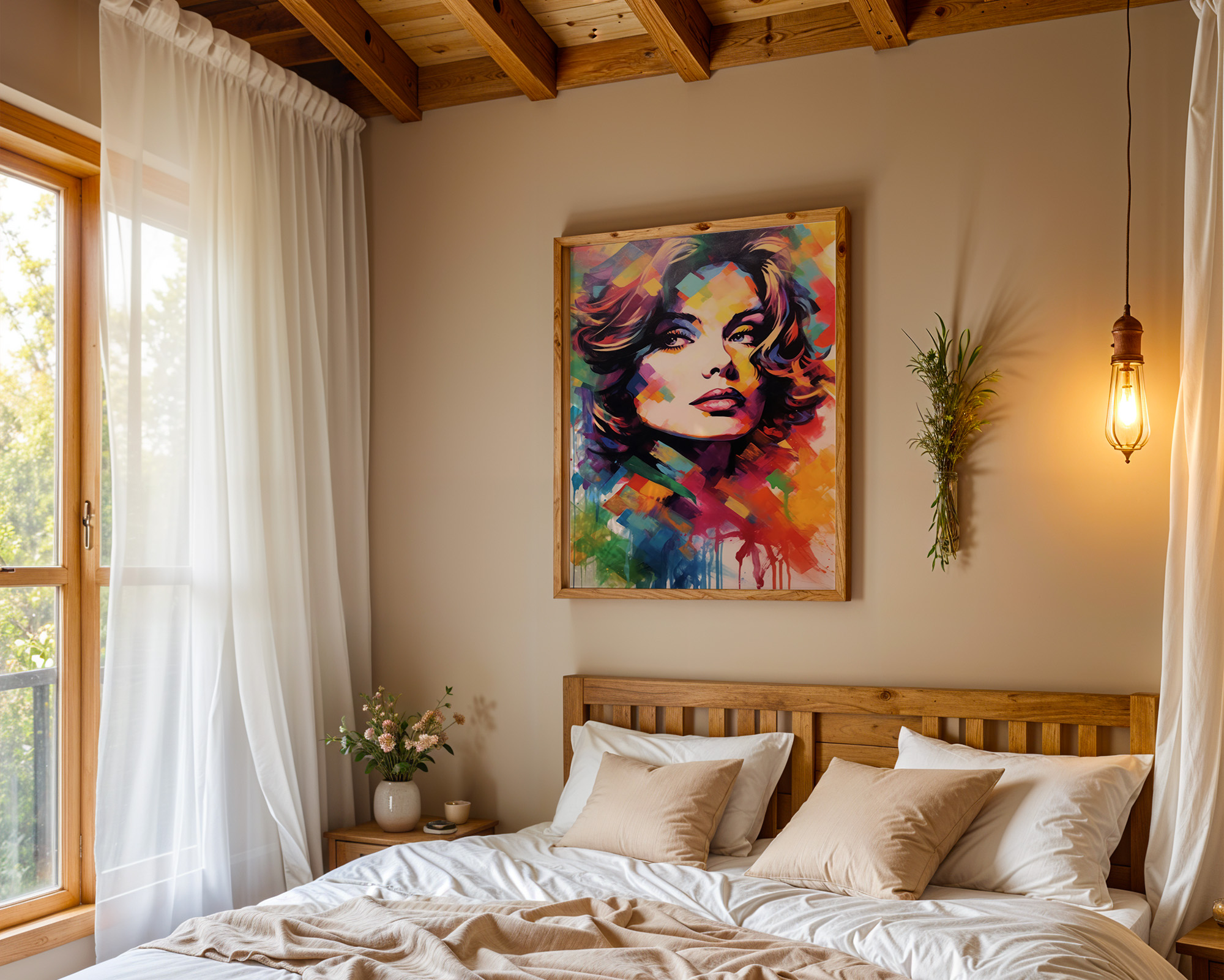 Evocative Woman Vibrant Portrait - room mockup