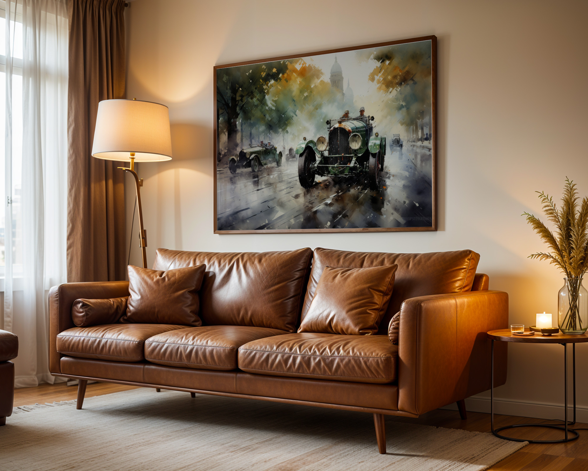 Charge of the Emerald Racers Art Print - room mockup