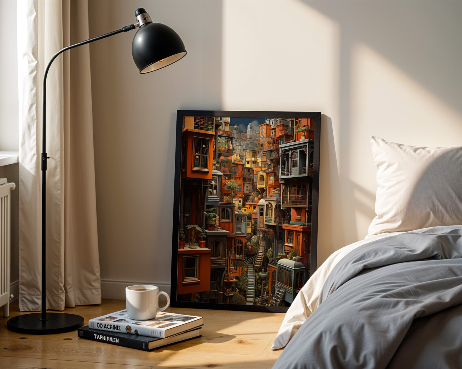 Cascading Terraces Art Print - room mockup