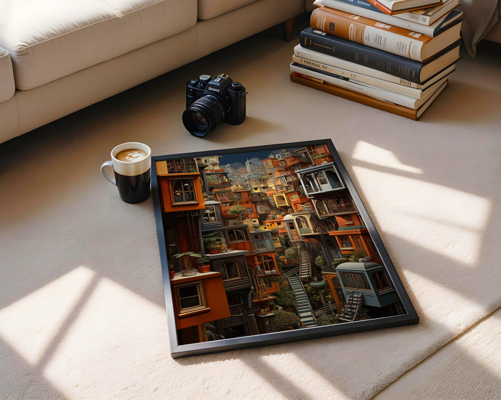 Cascading Terraces Art Print - room mockup