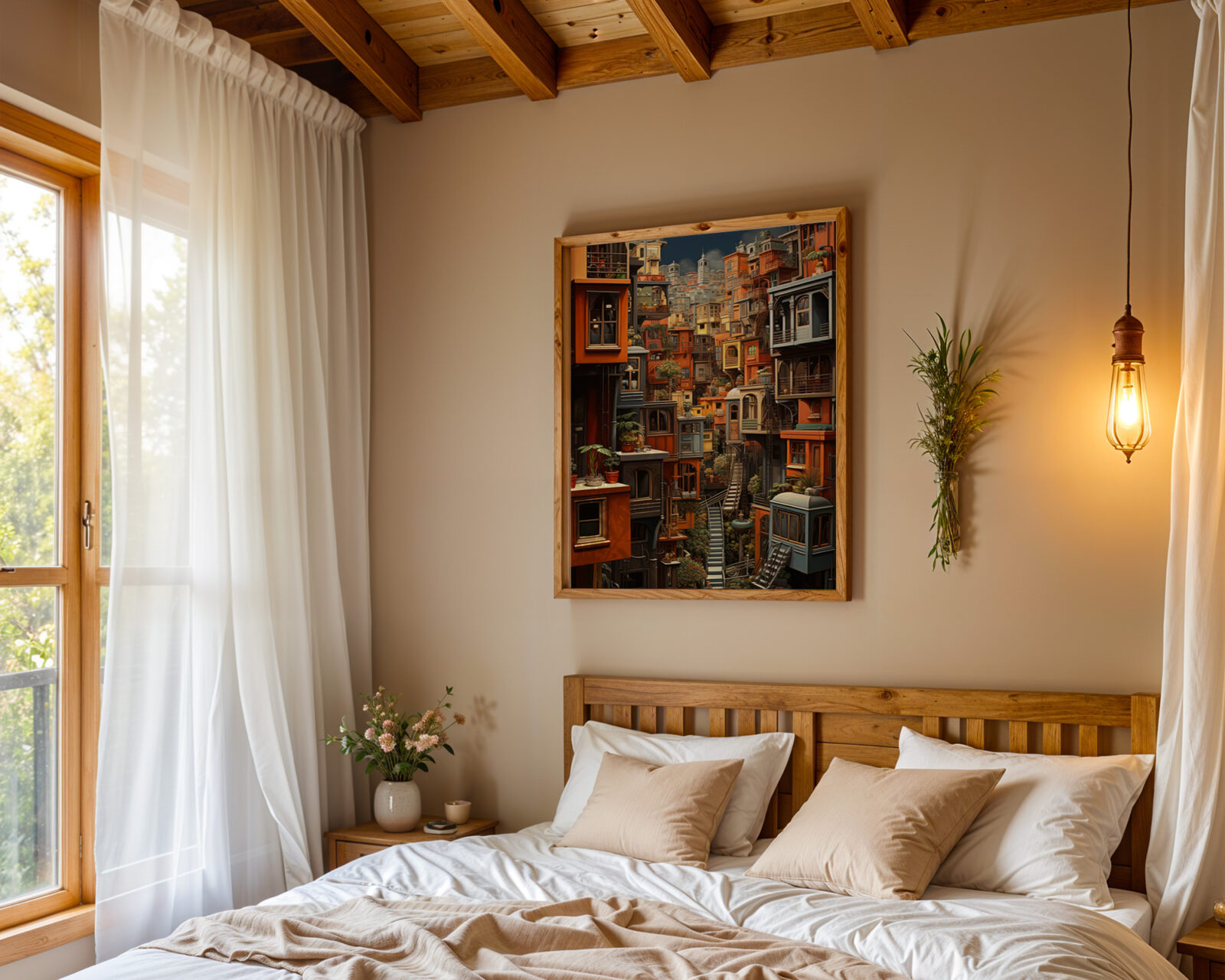 Cascading Terraces Art Print - room mockup