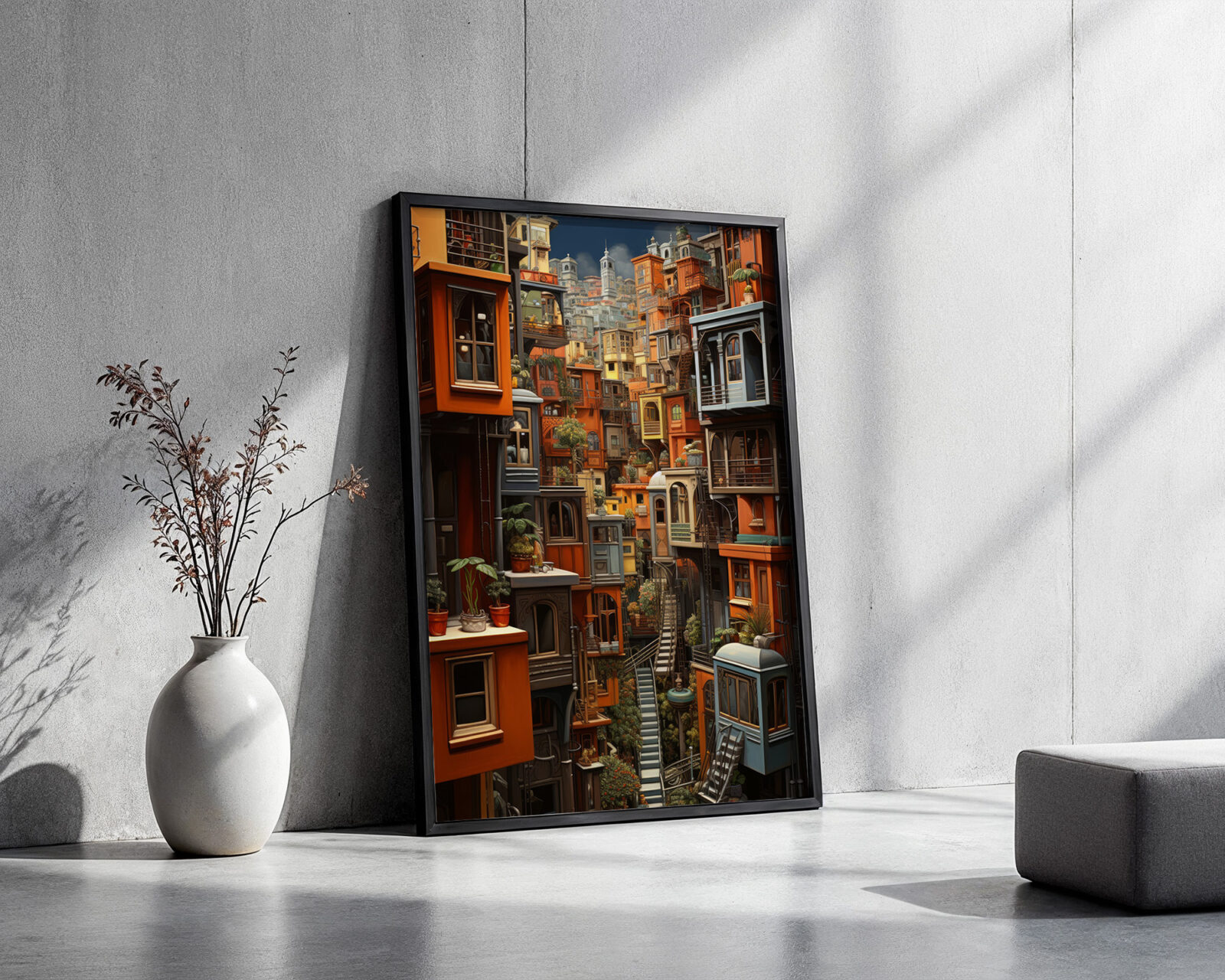 Cascading Terraces Art Print - room mockup