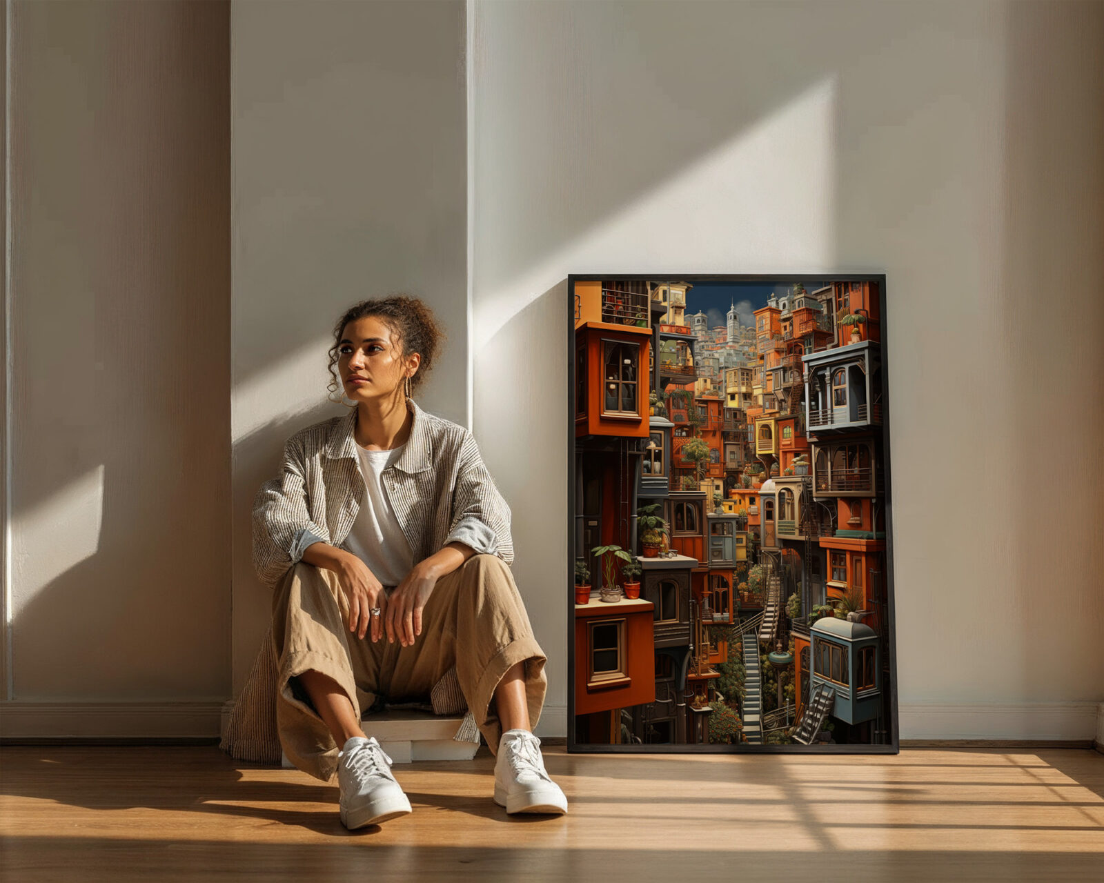 Cascading Terraces Art Print - room mockup