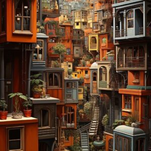 Cascading Terraces Art Print