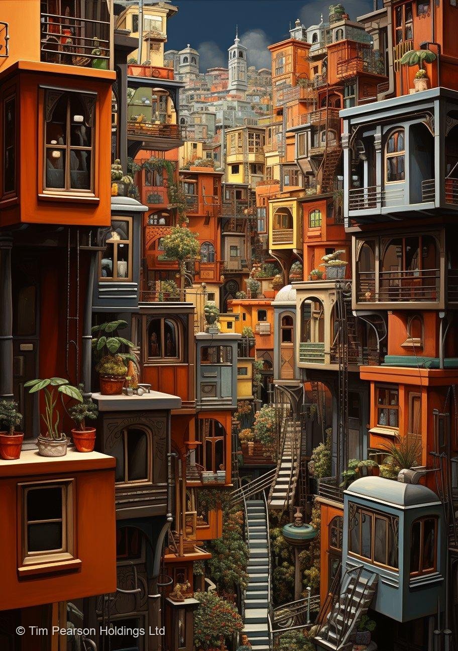Cascading Terraces Art Print