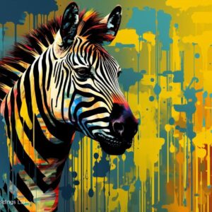 Radiant Stripes Vibrant Zebra Art Print